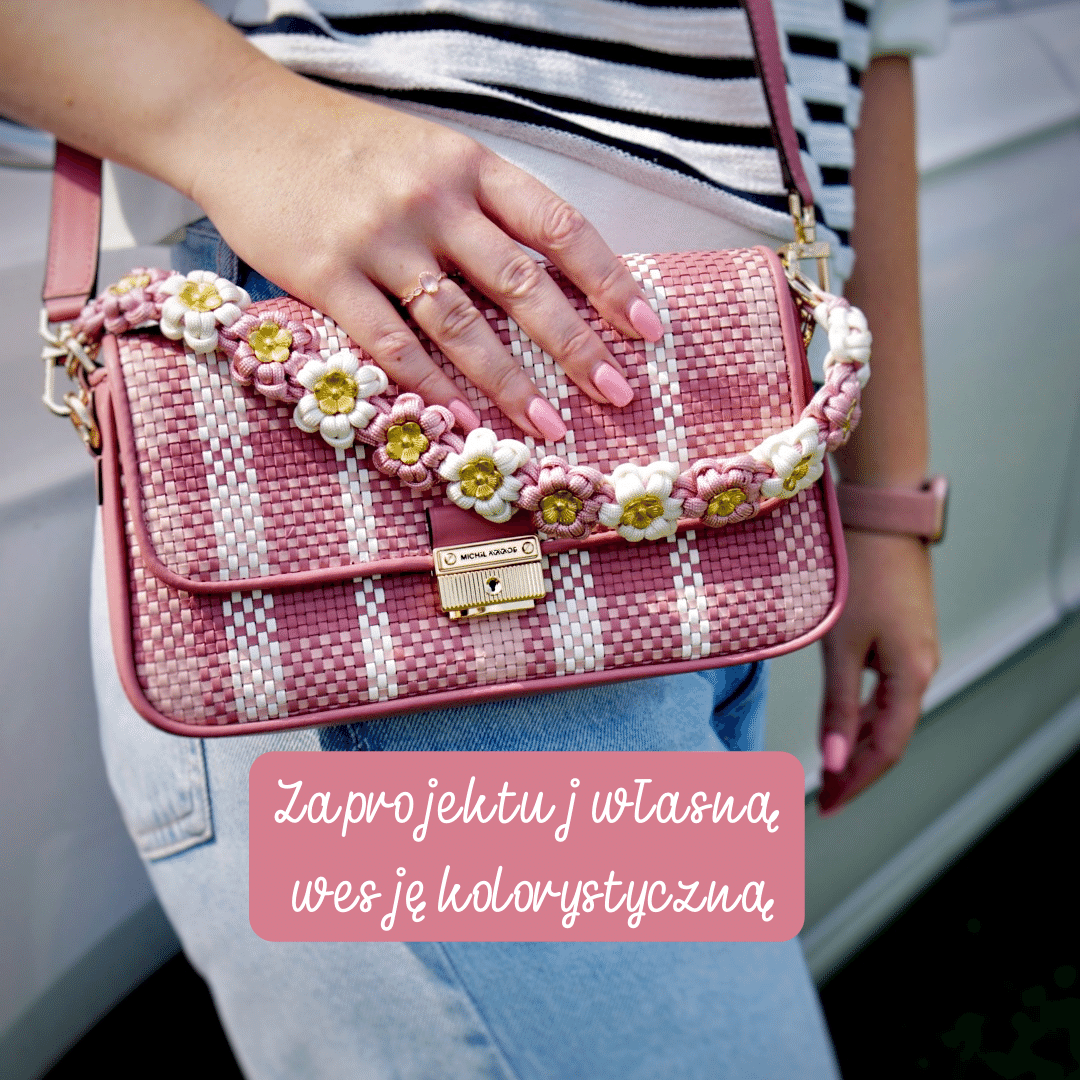 Personalizowany krótki pleciony pasek do torebki, rączka do torebki