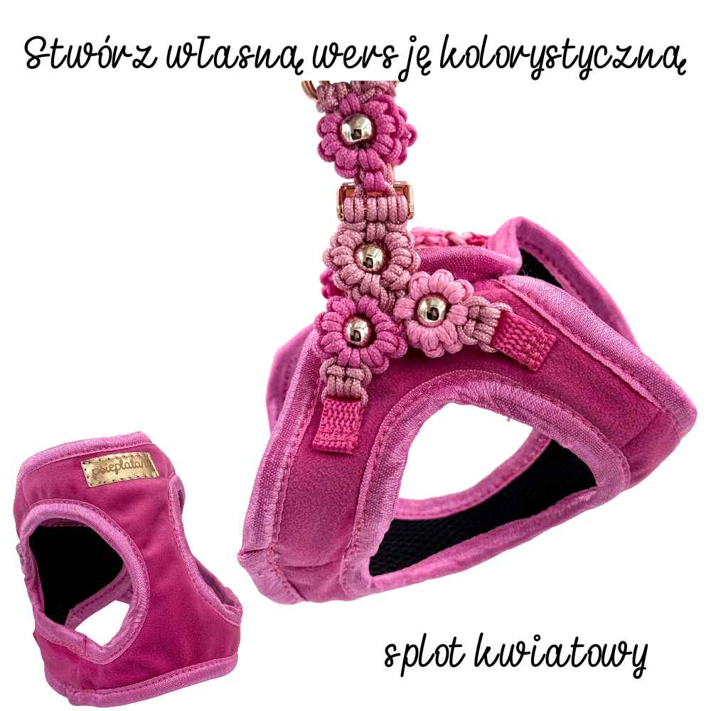 kolorowe, welurowe szelki dla psa model step in