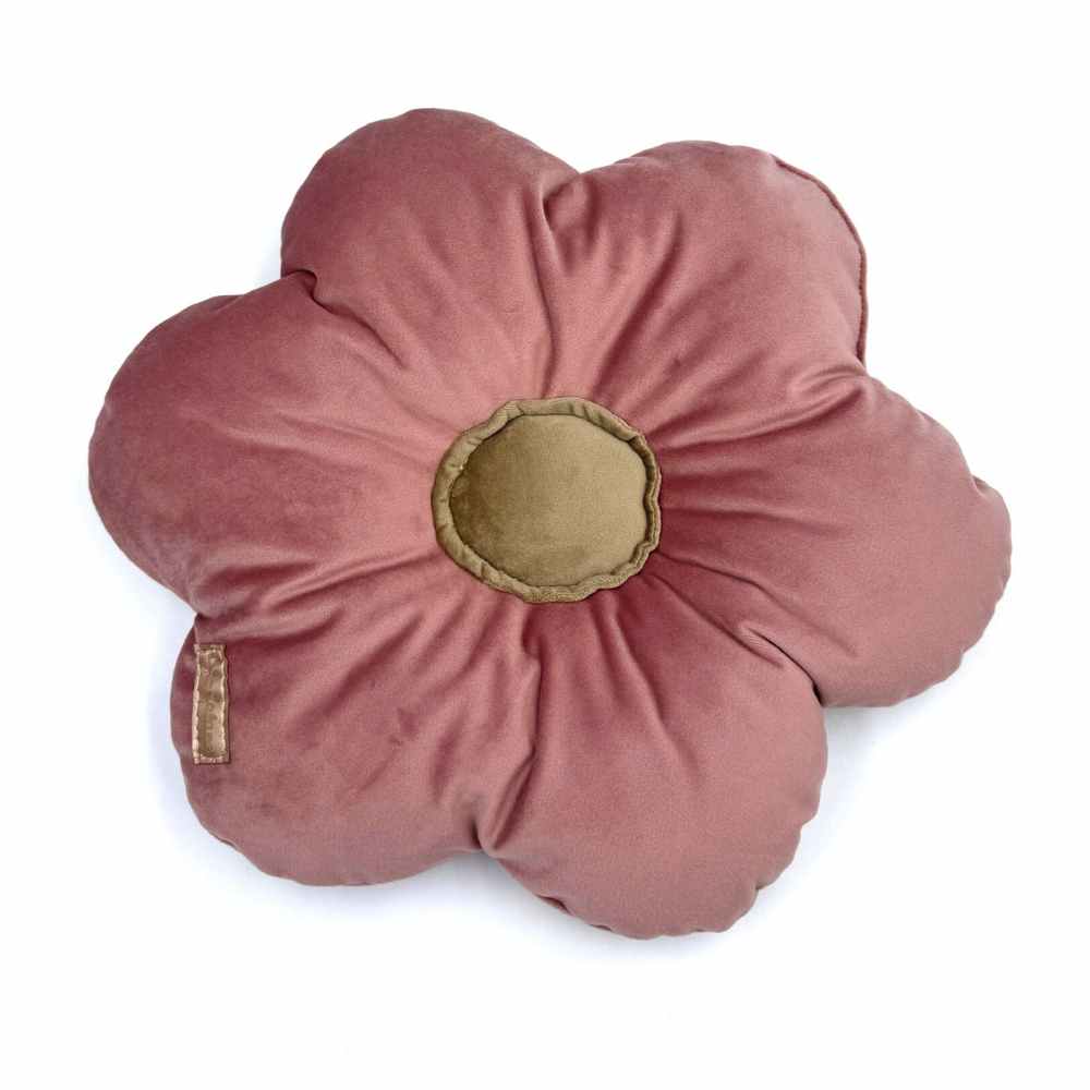 dekoracyjna poduszka welurowa w kształcie kwiatka