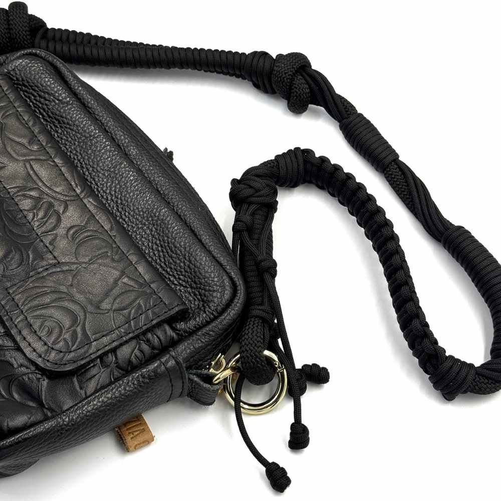 Pleciony pasek do torebki All Black