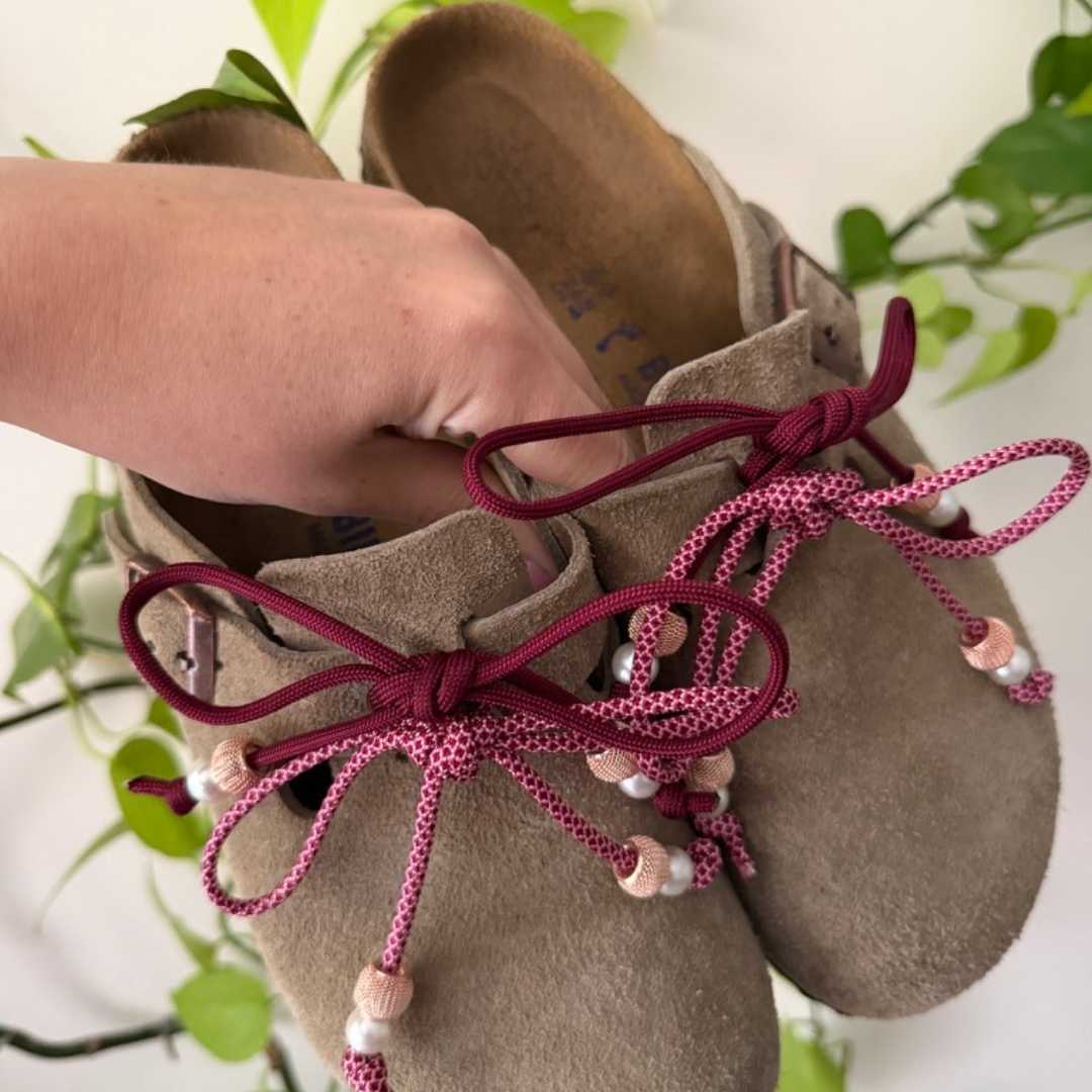 Pimp Your Birkis - zestaw DIY ozdoby do Birkenstock (kolor bordowy) - obrazek 2
