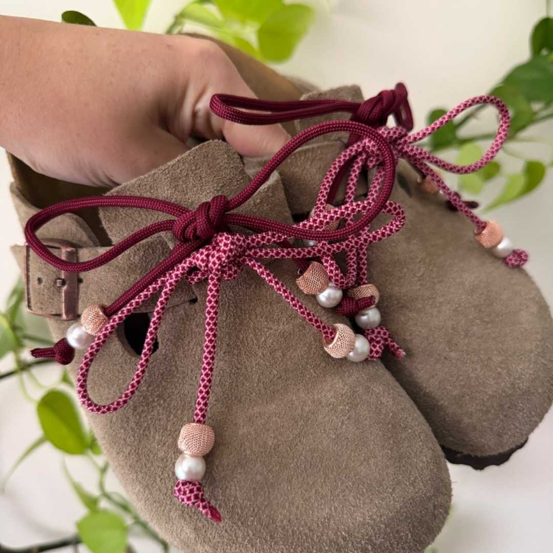 Pimp Your Birkis - zestaw DIY ozdoby do Birkenstock (kolor bordowy)